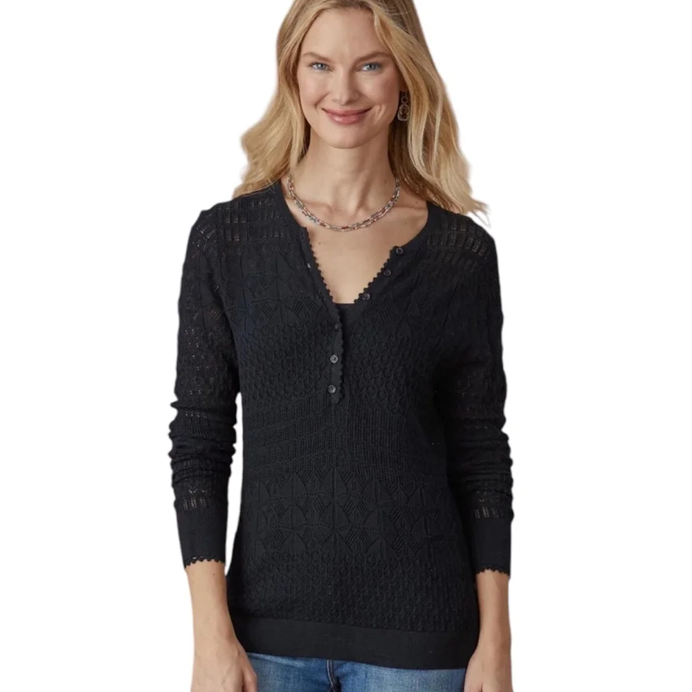 Sundance Whispering Winds Henley- Lipstick, Size XL (PTP 41-43) - Picture 10 of 11